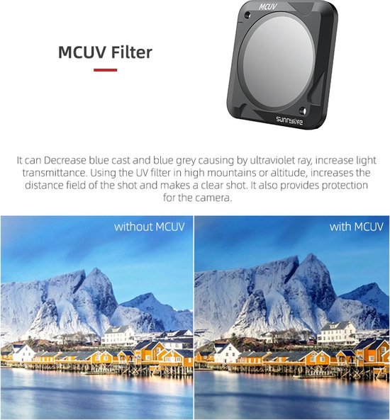 50CAL Actioncam Camera Lens Filter set MCUV + CPL + ND 4-8 (4 pcs) - geschikt voor DJI Action 2 - Ultralicht gewicht - Optisch glas van hoge kwaliteit - duurzaam - 50CAL