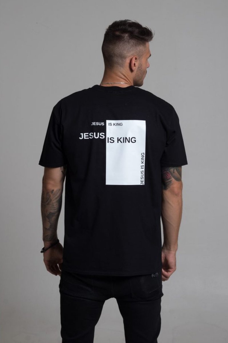JESUS IS KING zwart unisex christelijk T-shirt
