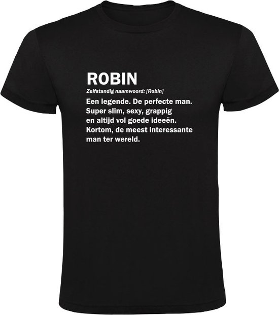 Robin grappig Heren t-shirt | verjaardag | cadeau | kado | shirt | Zwart