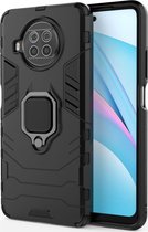 Mobigear Hoesje geschikt voor Xiaomi Mi 10T Lite Telefoonhoesje Hardcase | Mobigear Armor Ring Backcover Shockproof met Ringhouder | Schokbestendig Mi 10T Lite Telefoonhoesje | Anti Shock Proof - Zwart