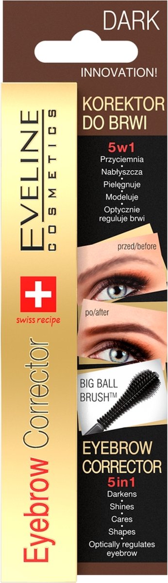 Eveline Cosmetics Eyebrow Corrector Dark Brown 9ml. - Eveline Cosmetics