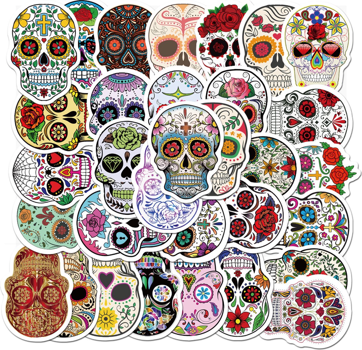 Skull Stickers - Hallowoon - set 50 stuks - Laptop Stickers - Stickervellen
