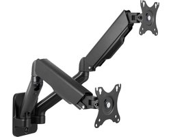 Deltaco ARM-0361 - Monitor Arm - Muurbeugel voor 2 Schermen - 17-32 inch - Verstelbaar - Zwart