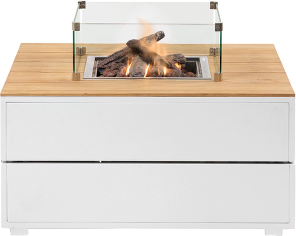 Cosi Cosipure 120 - Fire Table - White with teak