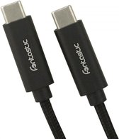 Fontastic 251238 USB-C naar USB-C kabel - Afgeschermd - 480mbit/s - 1 meter - Zwart
