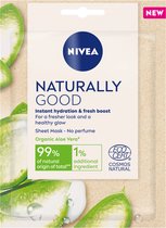 Nivea naturally good - met organic aloe vera - tissue mask - verzachtend en verkwikkend masker - bio kamille - gezichtsmasker gevoelige huid