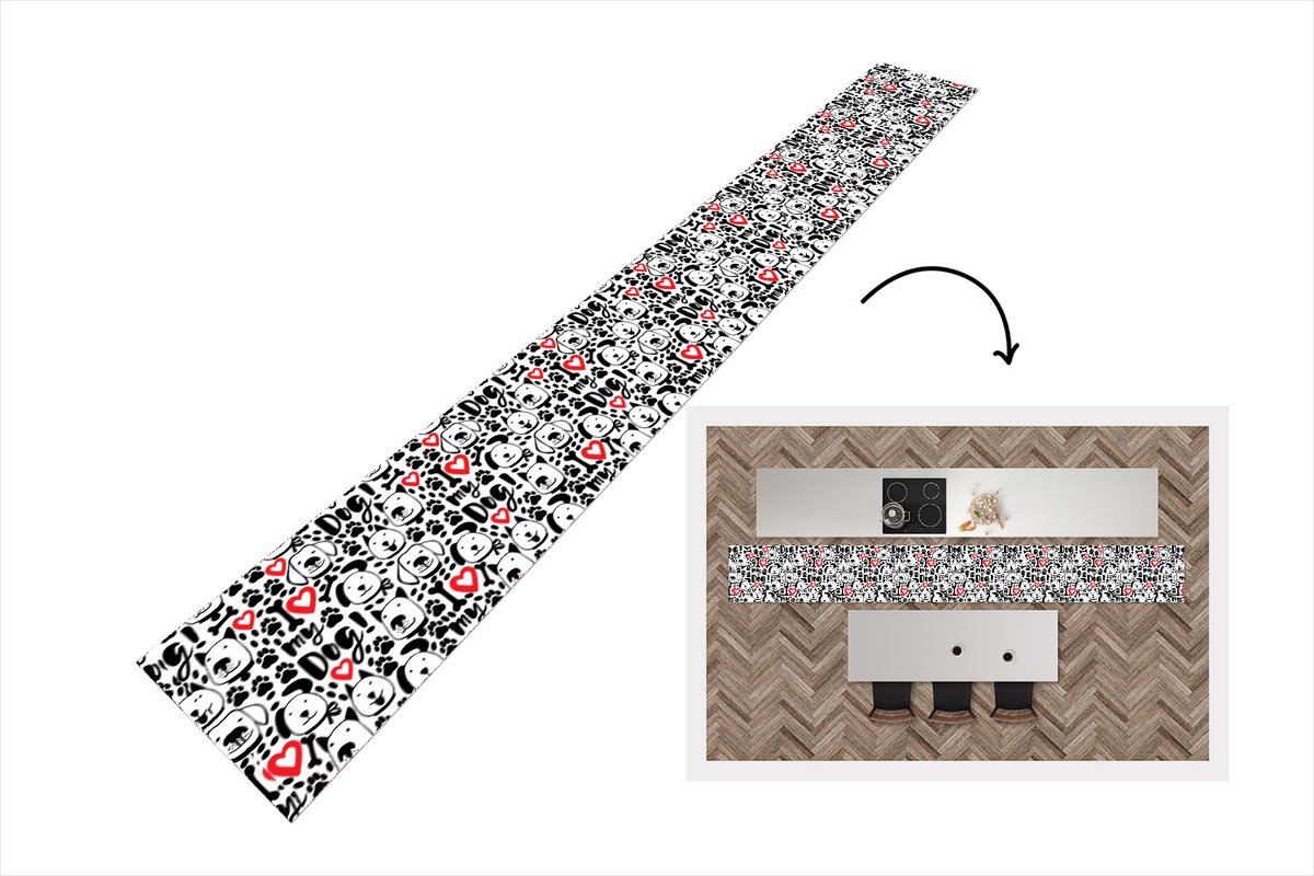 KitchenYeah Keukenloper - Keukenmat - Patronen - Hond - Quote - Keuken vloerkleed multicolor, foto 3