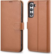 iCarer Leather Book Model Cover Samsung Galaxy S22 - Marron