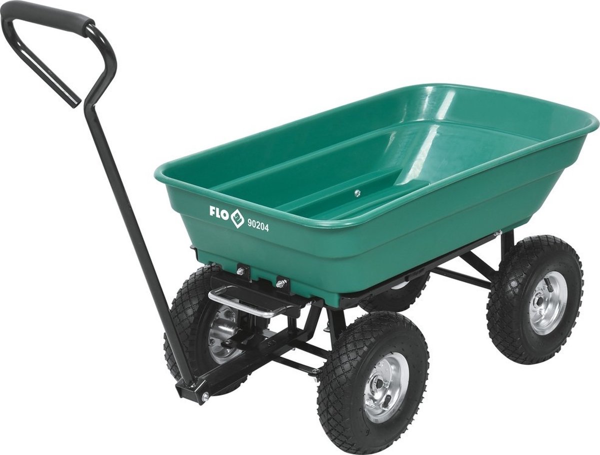 FLO Tuinwagen tuinkar met kiepfunctie - 55L - Bak: 87 x 47 x 20 cm