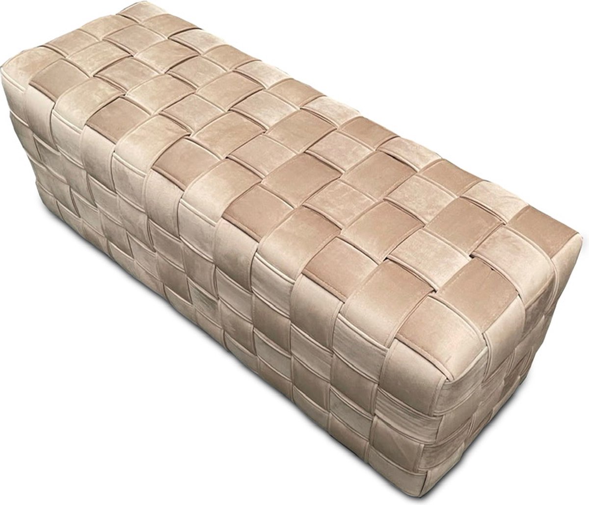 Zitbank - velvet geweven stof - taupe - 120cm