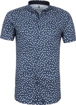 Desoto - Modern BD Overhemd Print Donkerblauw - XL - Heren - Slim-fit