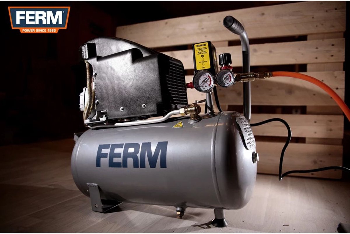 FERM Compressor 1100W – 24 liter tankinhoud – 8 bar – 1.5pk – Incl.  universele ¼”... | bol.com