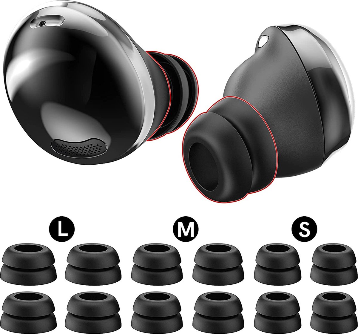 Ecouteurs Kwmobile 6x embout compatible avec apple airpods pro - embouts de  rechange en silicone - 3 tailles