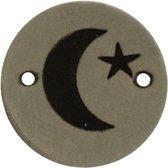 Leren Label Maan rond 2cm - Durable - 2 stuks