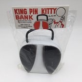 Bowling Spaarpot Bowlingtasspaarpot retro model 'King Pin Kitty bank' zwart 15 cm hoog, herbruikbaar