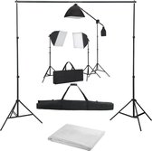 vidaXL Fotostudioset met softboxlampen en achtergrond