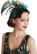 Everygoods 1920S Hoofdband Veer Dames 20Er Jaren Stijl Charleston Haarband Great Gatsby Dames - Kleur Zwart - Grootte Unieke Maat - Carnaval Kostuum Accessoires