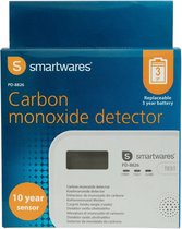 Smartwares koolmonoxidemelder-Co2 melder, 11 x 8 x 4 cm 10 jaar sensor, batterijen gaan 3 jaar mee