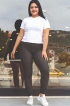 HASVEL-Dames Skinny Jeans-Zwart-Maat 48-Mode-Groote Maat