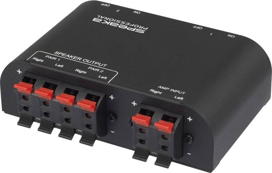SpeaKa Professional 2 poorten Luidspreker-schakelaar Klemaansluiting Met metalen behuizing Zwart van SpeaKa Professional — afbeelding 5