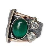Marutti zilveren ring met kattenoog steen