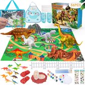 D02 Dinosaurus-schilderset - Gieten en schilderen - voor kinderen, 18 stuks - 3D dinosaurus-speelgoed schildersets - creativiteit knutselen DIY - cadeau voor Kerstmis verjaardag