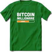 Bitcoin Miljonair Loading - Crypto T-Shirt Kleding Cadeau | Dames / Heren / Unisex | Bitcoin / Ethereum shirt | Grappig Verjaardag kado | BTC Tshirt Met Print | - Donker Groen - S