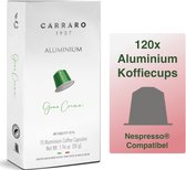 120 Nespresso compatibele cups - Gran Crema - Aluminium Capsules - PVC FREE - Caffe Carraro 1927 - Intensiteit 9/14