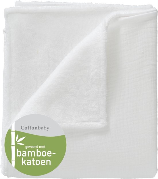 Cottonbaby - wiegdeken - dekentje - Cottonsoft/bamboe - wit - 75x90 cm |  bol.com