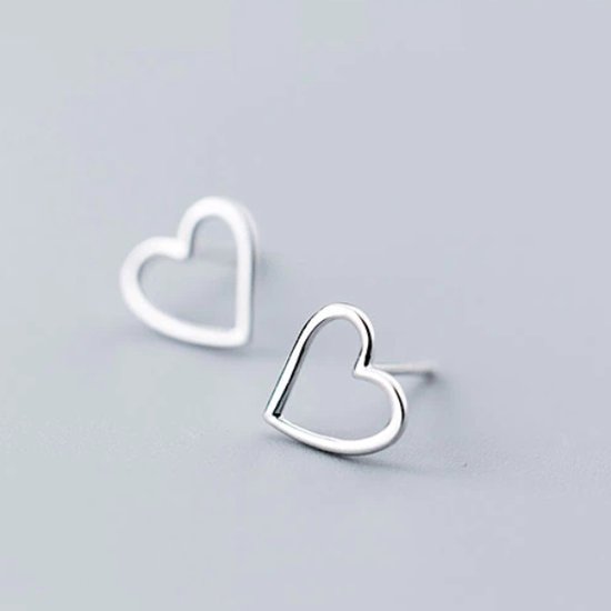 Geshe-Oorbellen knopjes zilveren holle hartjes oorbellen-zilver 925-liefdes  cadeau-d19mm | bol