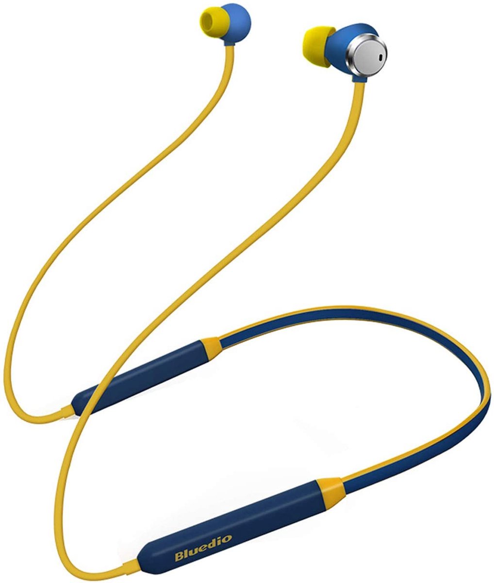 Bluedio TN (Turbine) Active Noise Cancelling hoofdtelefoon, Bluetooth Wireless Sports headsets, Magnetic sweatproof Running oordopjes met microfoon (blauw)