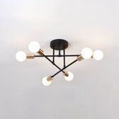 Loft Home Moderne Plafondlamp - Retro Hanglamp - Plafonniere - Lamp - Metaal - Industrieel - Vintage - Zwart en Goud