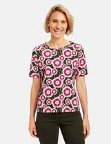 GERRY WEBER Dames Shirt met retrobloemen organic cotton