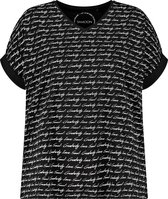 SAMOON Dames Shirt met 1/2-mouwen en tekstprint GOTS