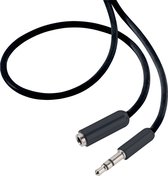 SpeaKa Professional SP-7870476 Jackplug Audio Verlengkabel [1x Jackplug male 3.5 mm - 1x Jackplug female 3.5 mm] 0.50 m Zwart SuperSoft-mantel