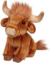 Pluche knuffeldier Schotse hooglander koe 15 cm - Boerderij dieren speelgoed knuffels