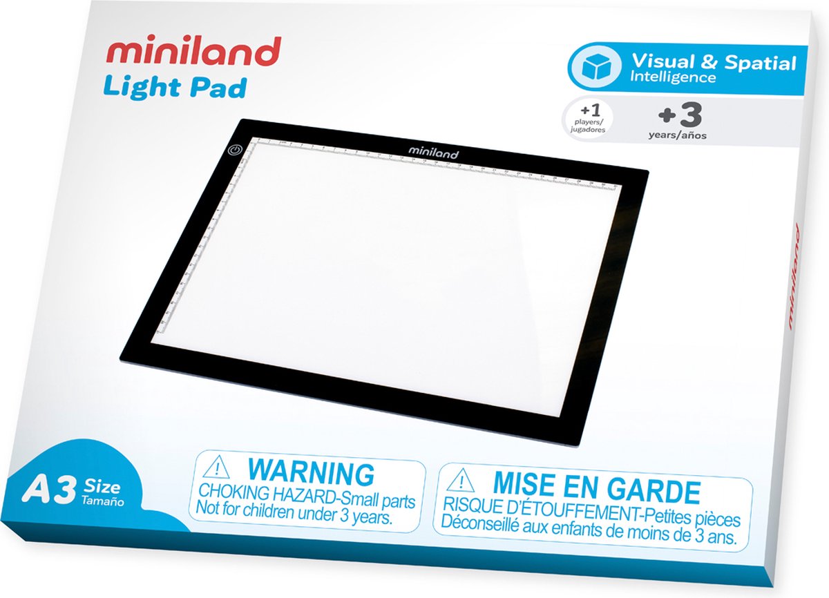 ML Transparant: A3 LIGHTPAD 47x35x0,5cm, met microUSB kabel, 3+