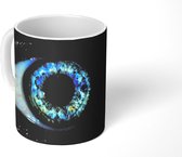 Mok - Blauw met wit oog - 350 ML - Beker - Uitdeelcadeautjes