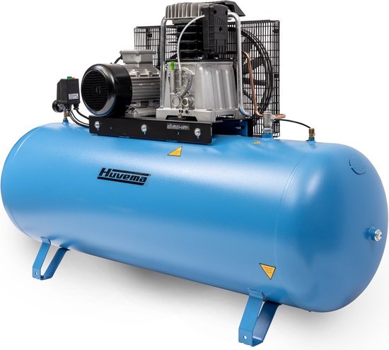 Huvema - V-snaar aangedreven zuigercompressor met oliesmering 400 V - 500 liter - 5.5 kW - HU 500-858