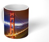 Mok - De Golden Gate Bridge in de nacht verlicht - 350 ML - Beker - Uitdeelcadeautjes