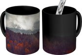 Magische Mok - Foto op Warmte Mok - Overzicht over bomen in de mist in het Nationaal Park Bayerischer Wald - 350 ML - Uitdeelcadeautjes
