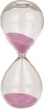 Afbeelding van het spelletje Zandloper 5 minuten roze zand 12,5 cm van glas - Decoratie zandlopers