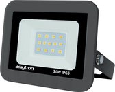 Braytron LED Buitenlamp Schijnwerper  Breedstraler Floodlight -Grijs -Waterdicht IP65-30W - 3000K Warm wit licht