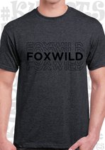 FOXWILD heren t-shirt - Donkergrijs met zwart - Maat M - Peter Gillis - Massa is Kassa - Grappig - Humor - Quotes - Kwoots