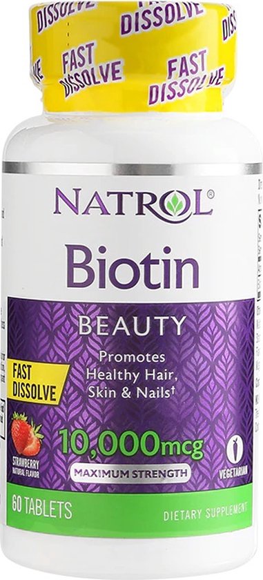 Foto: Natrol biotine 10000mcg haar vitamines hair skin nail 60 caps