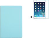 Coque iPad Pro 10.5 2017 - 10.5 pouces - Coque iPad Air 3 10.5 2019 - iPad 10.5 Bookcase Cover - Protecteur d'écran iPad 10.5 - Coque Turquoise + Tempered Glass