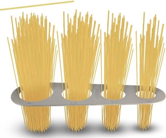 Spaghetti Meter - RVS - Keukengerei - Koken - Keuken gereedschap - Pasta meter- 18 x 6 cm - Pasta - Noodles - Spaghetti measurer - Tool - Kitchen - Portion Control - 4 Porties - Gadgets - Keuken benodigdheden - Cooking supplies - Merkloos