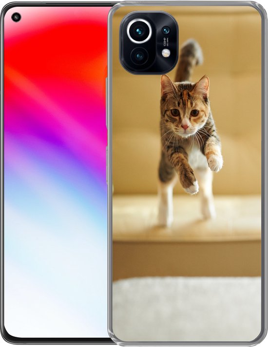 Xiaomi Mi 11 - Chat - Saut - Chaise - Coque de téléphone en Siliconen