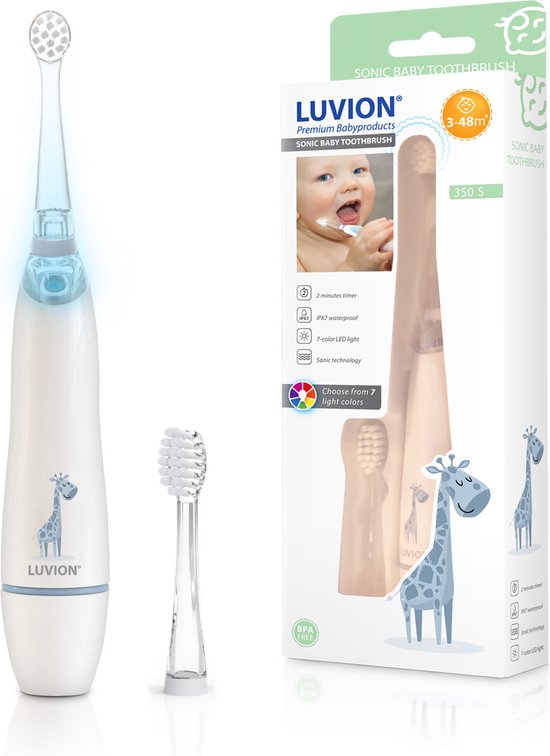 LUVION® 350S - Sonische Elektrische Tandenborstel voor Baby en Peuter - 0 t/m 4 Jaar - Met Timer - Luvion