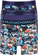 Muchachomalo heren boxershorts (3-pack) - shorts Biker Poseidon - print - print - blauw -  Maat: XL